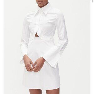 ELLERY White Double Helix Cotton Shirt Dress Mini 2pc